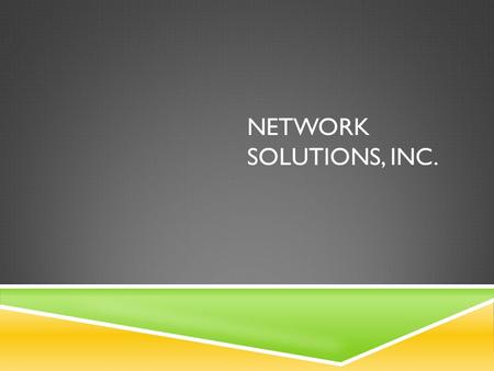 NETWORK SOLUTIONS, INC..  Who We Are  Why You Need Us  How We Work With You  Next Steps 2.