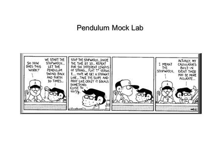 Pendulum Mock Lab.