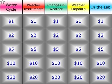 $2 $5 $10 $20 $1 $2 $5 $10 $20 $1 $2 $5 $10 $20 $1 $2 $5 $10 $20 $1 $2 $5 $10 $20 $1 Water Cycle Weather Instruments Changes in Weather Potpourri In the.