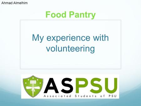 My experience with volunteering