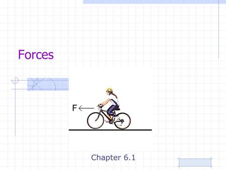 Forces Chapter 6.1. What You Already Learned Velocity is the ratio of the change in position of an object over a period of time. Acceleration describes.