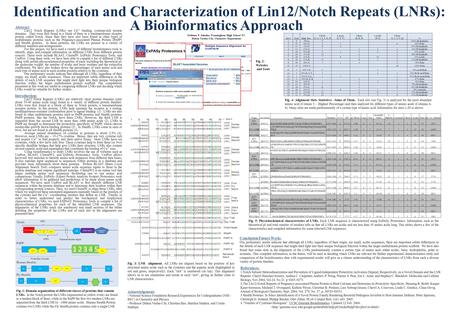 Identification and Characterization of Lin12/Notch Repeats (LNRs): Conclusion/Future Work: Our preliminary results indicate that although all LNRs, regardless.