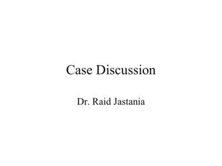 Case Discussion Dr. Raid Jastania. What is the outcome of inflammation?