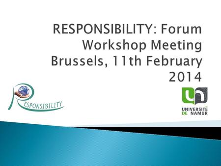  RESPONSIBILITY: FP7 Co-ordination action  Aim: contribute to development of RRI Governance Framework for future European Commission (and eventually.