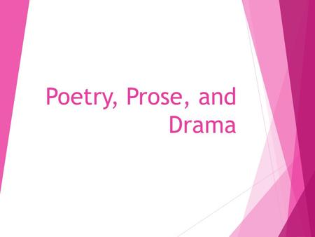 Poetry, Prose, and Drama. POETRY  Poetry is a special kind of writing. Unlike prose, the words send a message to the reader in a musical sort of way.