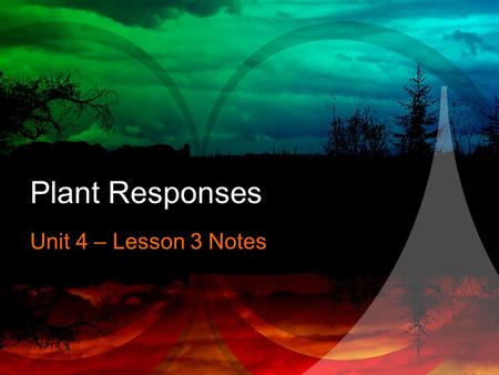 THE TEMPEST Your Subtitle Goes Here Unit 4 – Lesson 3 Notes Plant Responses.