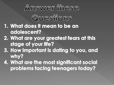Answer these Questions