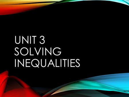 UNIT 3 SOLVING INEQUALITIES. SOLVING LINEAR EQUATIONS 1)Simplify both sides of the equation a)Distributive Property (look for parentheses) b)Combine Like.