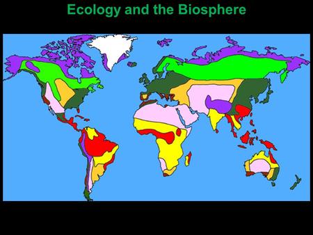 Ecology and the Biosphere. Ecology is the study of interactions between organisms and the environment. Ecology and the Biosphere.