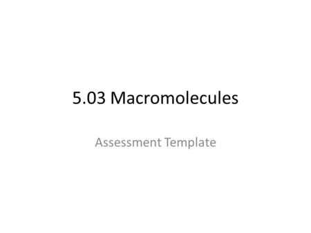 5.03 Macromolecules Assessment Template.