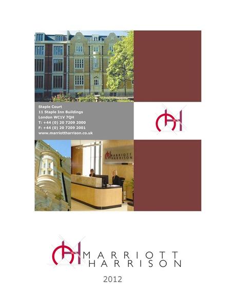 2012 GP BULLHOUND. Marriott Harrison is an independent corporate law firm established in 1985 London based with international capability 17 partners All.