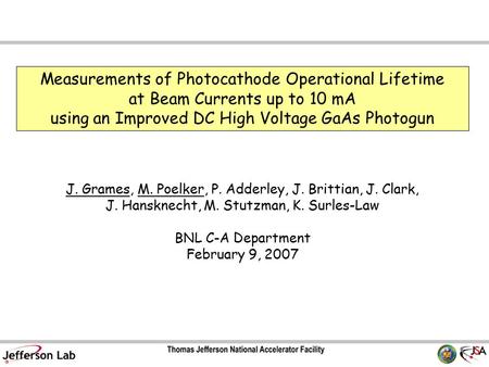 Measurements of Photocathode Operational Lifetime