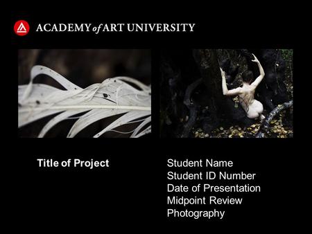 Student Name Student ID Number Date of Presentation Midpoint Review Photography Title of Project.