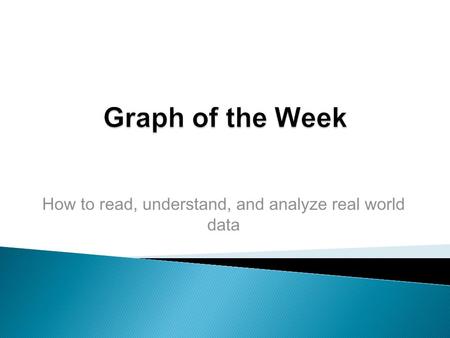 How to read, understand, and analyze real world data.