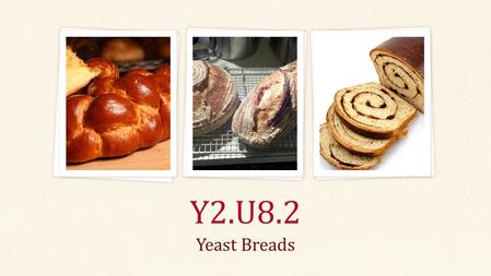 Yeast Breads Y2.U8.2. Types of Dough Lean Dough Flour, water, yeast, salt Chewy texture, crisp crust French bread, hard rolls Rich Dough Contain tenderizing.