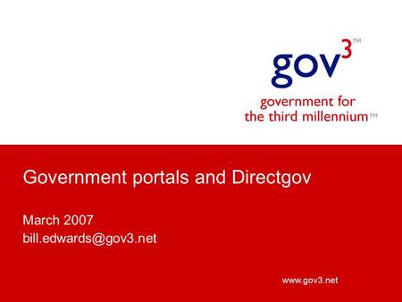 Government portals and Directgov March 2007