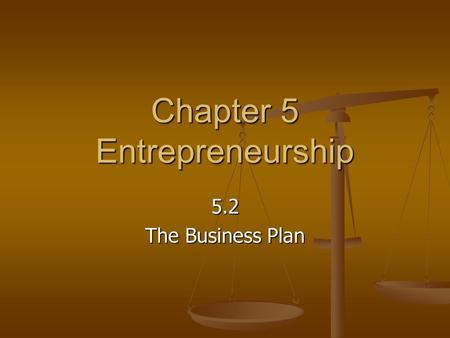 Chapter 5 Entrepreneurship