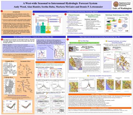 Andy Wood, Alan Hamlet, Seethu Babu, Marketa McGuire and Dennis P. Lettenmaier A West-wide Seasonal to Interannual Hydrologic Forecast System OVERVIEW.