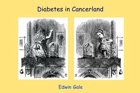 Diabetes in Cancerland Edwin Gale. This Meeting Thanks to: The Steno team The Danish Cancer Society The EASD.