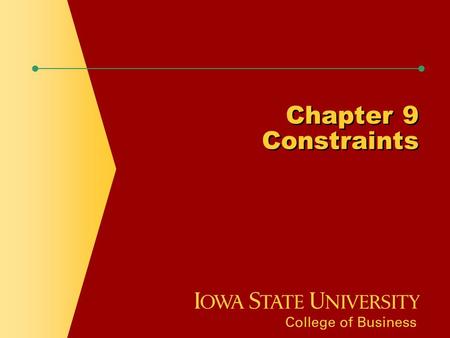 Chapter 9 Constraints. Chapter Objectives  Explain the purpose of constraints in a table  Distinguish among PRIMARY KEY, FOREIGN KEY, UNIQUE, CHECK,
