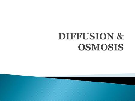 DIFFUSION & OSMOSIS.
