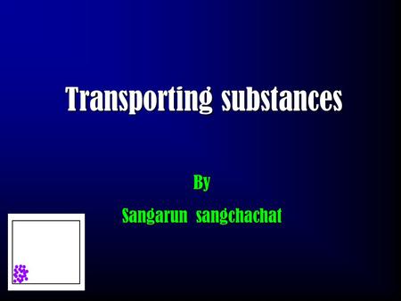 Transporting substances By Sangarun sangchachat Diffusion Diffusion is the movement of particles from an area of high concentration to an area of low.