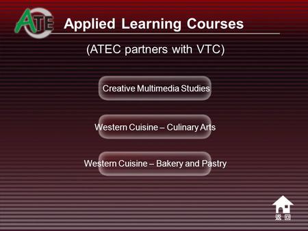 Applied Learning Courses Creative Multimedia Studies Western Cuisine – Culinary Arts Western Cuisine – Bakery and Pastry (ATEC partners with VTC)