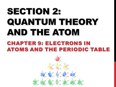 Section 2: Quantum Theory and the Atom