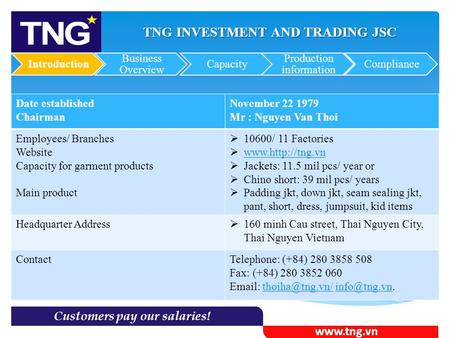 TNG INVESTMENT AND TRADING JOINT COMPANY- PROFILE
