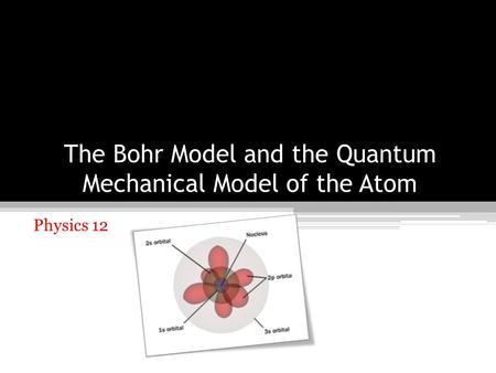The Bohr Model and the Quantum Mechanical Model of the Atom
