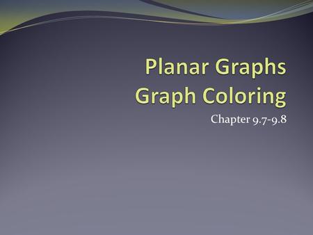 Planar Graphs Graph Coloring