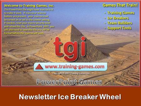 Newsletter Ice Breaker Wheel
