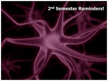 2 nd Semester Reminders!. Welcome Back! Welcome to Biology, 2 nd semester! Just as a reminder, this is a year course that will earn you 1.0 science credit.