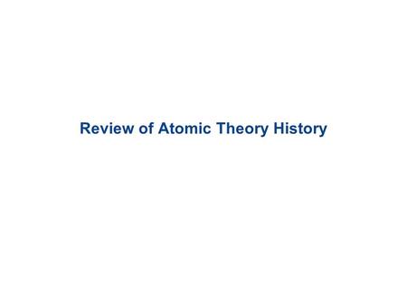 Review of Atomic Theory History. Structure of an Atom A carbon atom consists of protons and neutrons in a nucleus that is surrounded by electrons. - Introduction.