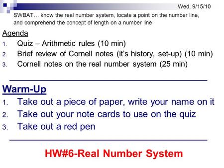 HW#6-Real Number System