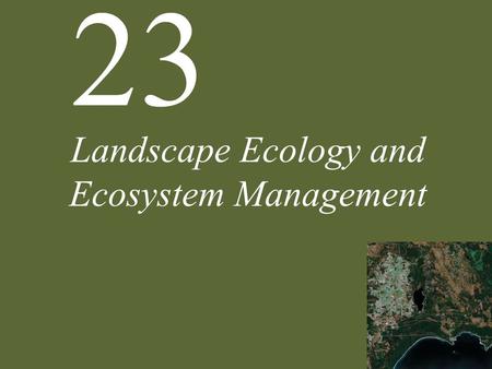 23 Landscape Ecology and Ecosystem Management. 23 Landscape Ecology and Ecosystem Management Case Study: Wolves in the Yellowstone Landscape Landscape.