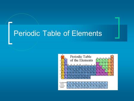 Periodic Table of Elements. Elements Science has come along way since Aristotle’s theory of Air, Water, Fire, and Earth. Scientists have identified.