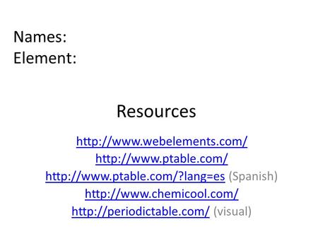 Resources    (Spanish)