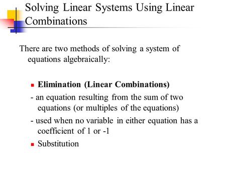 What are two symbolic techniques used to solve linear equations