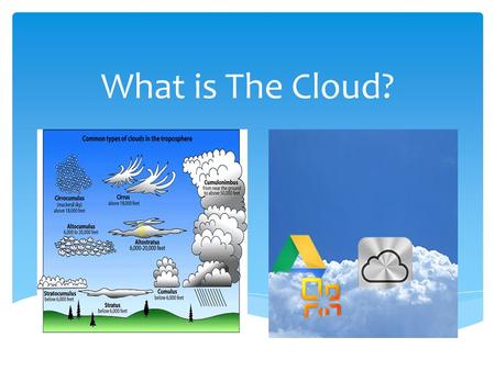 What is The Cloud?.  The Cloud.