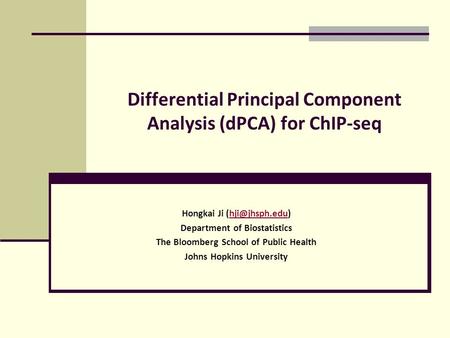 Differential Principal Component Analysis (dPCA) for ChIP-seq