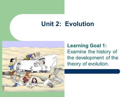 Unit 2: Evolution Learning Goal 1: Examine the history of the development of the theory of evolution.