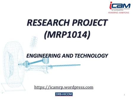 RESEARCH PROJECT (MRP1014) ENGINEERING AND TECHNOLOGY