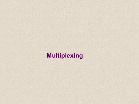 Multiplexing. Multiplexing is the set of techniques that allows simultaneous transmission of multiple signals across a single link.