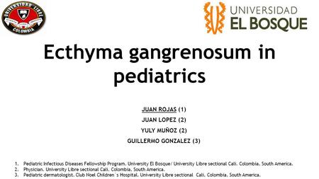 Ecthyma gangrenosum in pediatrics