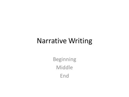 Narrative Writing Beginning Middle End. Write about a time you were surprised.