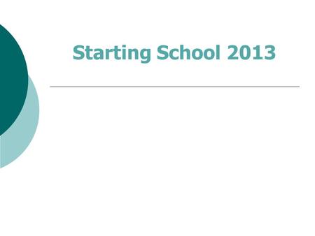 Starting School 2013. Choosing a school  How do I know which school is right for my child?  Who can help me make that decision?