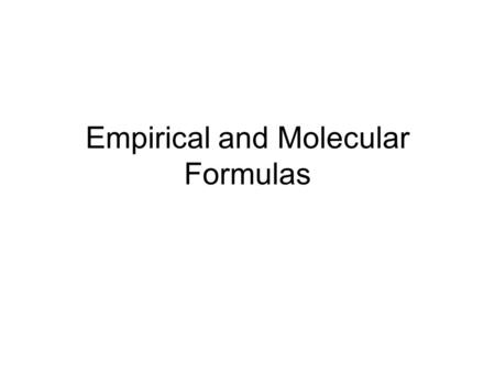 Empirical and Molecular Formulas. Caffeine is 49.48% C, 5.15% H, 28.87% N and 16.49% O. What is its empirical formula? Empirical Mass=
