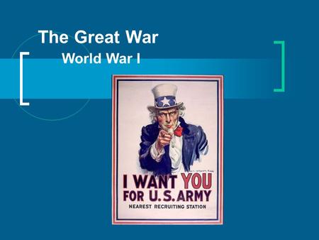 The Great War World War I. Setting the stage for War Imperialism led to increasing international tensions  Created vast empires  Increased competition.