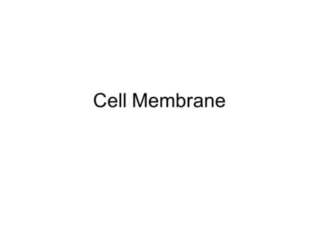 Cell Membrane. Hydrophilic Hydrophobic Hydrophilic.